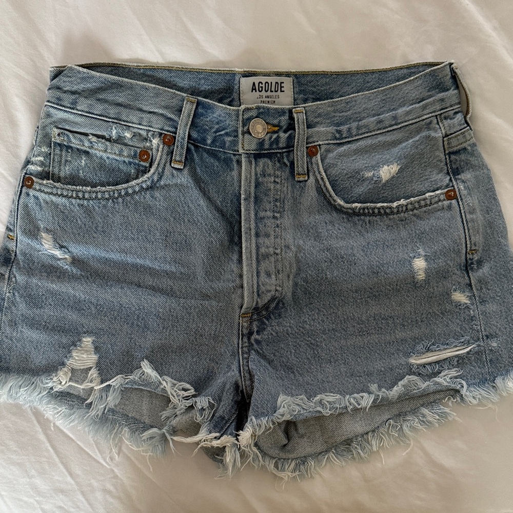 New w/o tag Agolde Parker vintage cutoff distressed denim jean shorts size 25